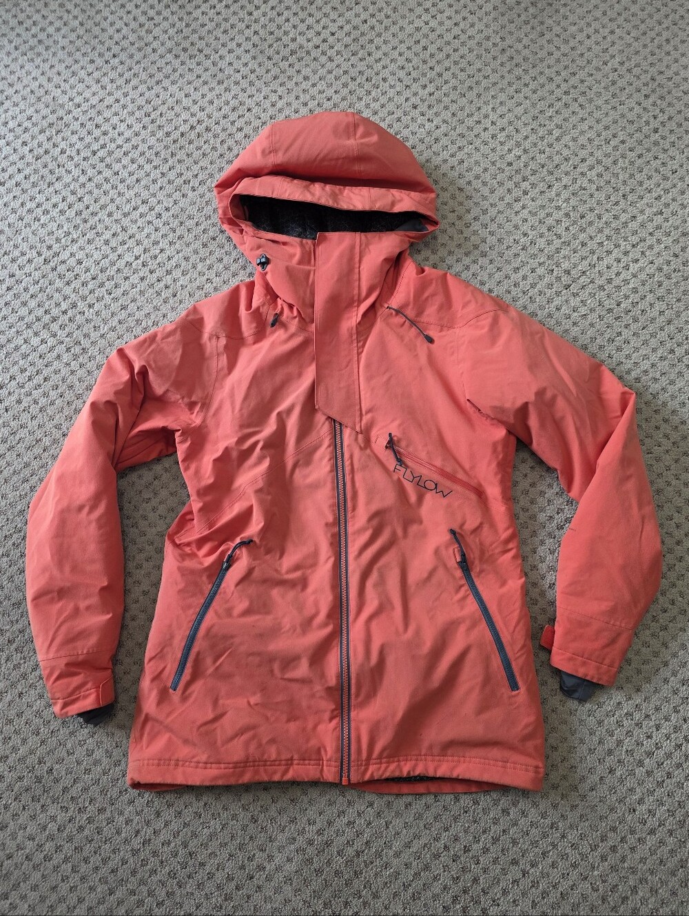 Flylow Coral Red Hooded Ski Jacket